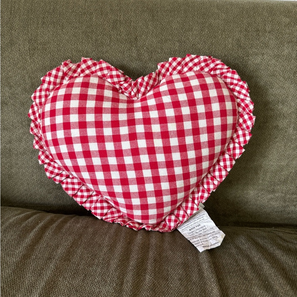 Target red and white gingham heart pillow